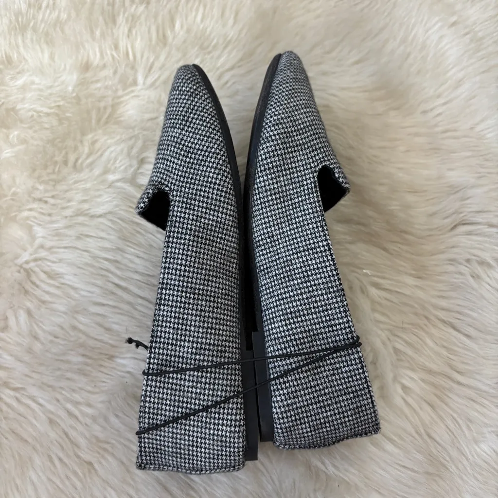 Self Esteem  Black and White Houndstooth Pointed Toe Loafers - Image 2