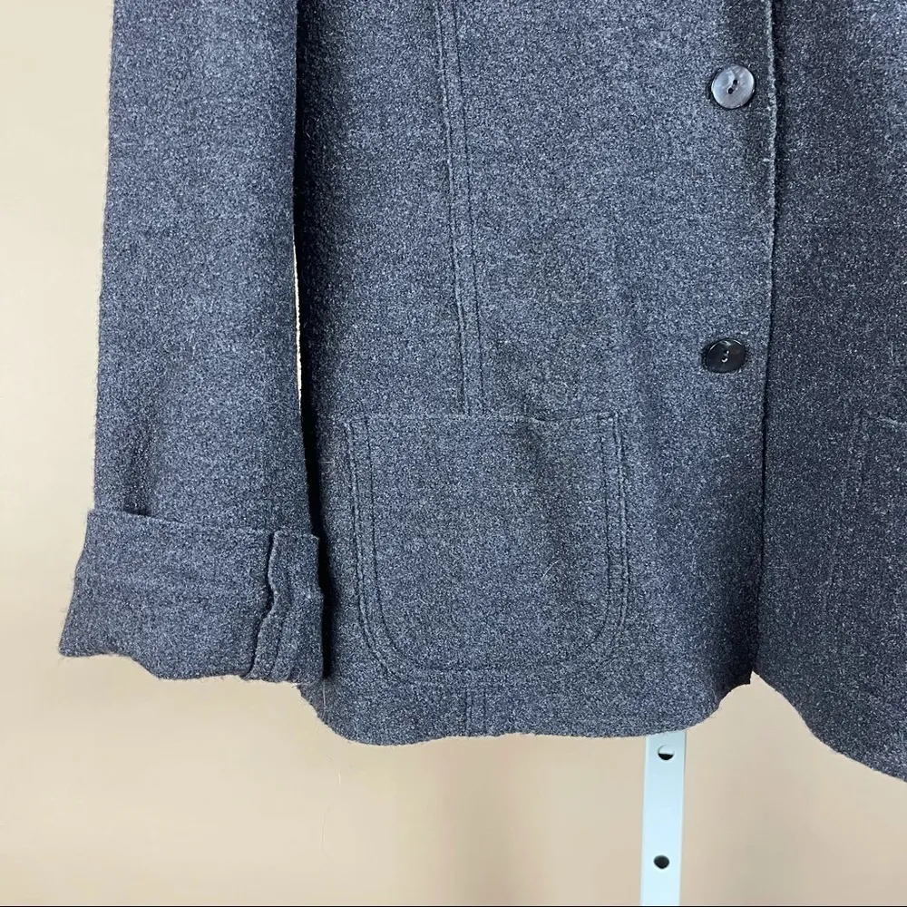 Vintage Valerie Steven’s Woolrich Size 10 Wool Blend Sweater Jacket Blazer Gray - Image 3