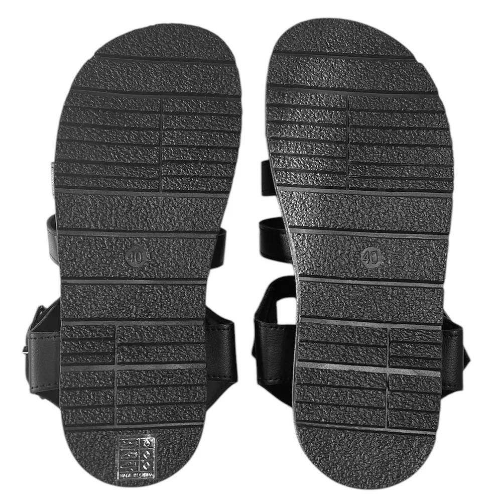 Black Chunky Retro Sandals PVC Leather Look Women’s Sz 8.5 Platform Strappy New - Image 8