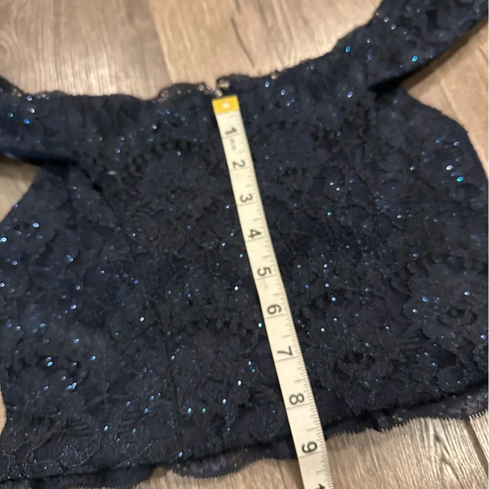 New Vintage Y2K Speechless Lace Crop Sweetheart Tank Top S 7 Sparkle Coquette - Image 14