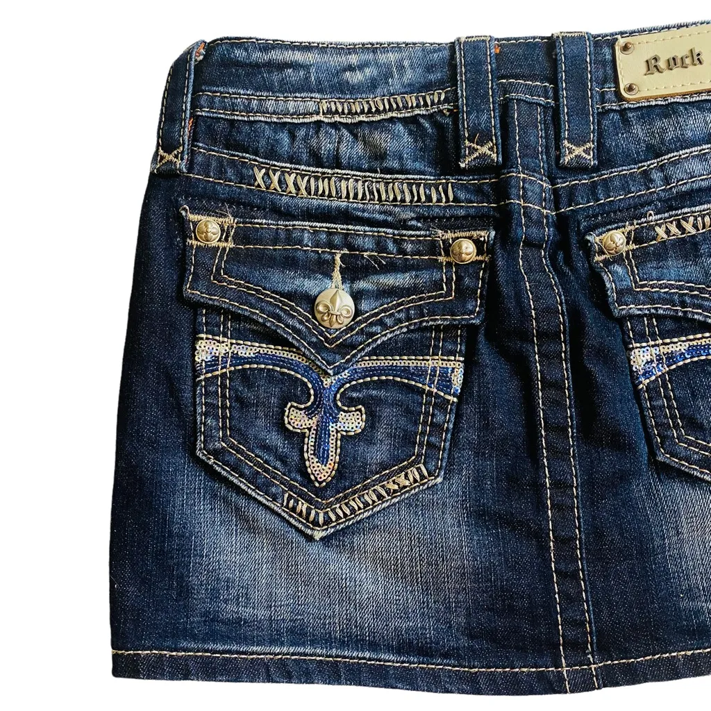 Rock Revival Celine Stretch Mini Jeans Skirt Downtown Girl Retro Glam City Chic - Image 8