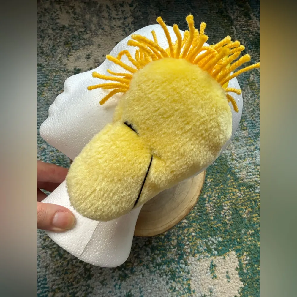 Vintage Woodstock Snoopy Peanuts plush winter ear muffs Yellow - Image 2
