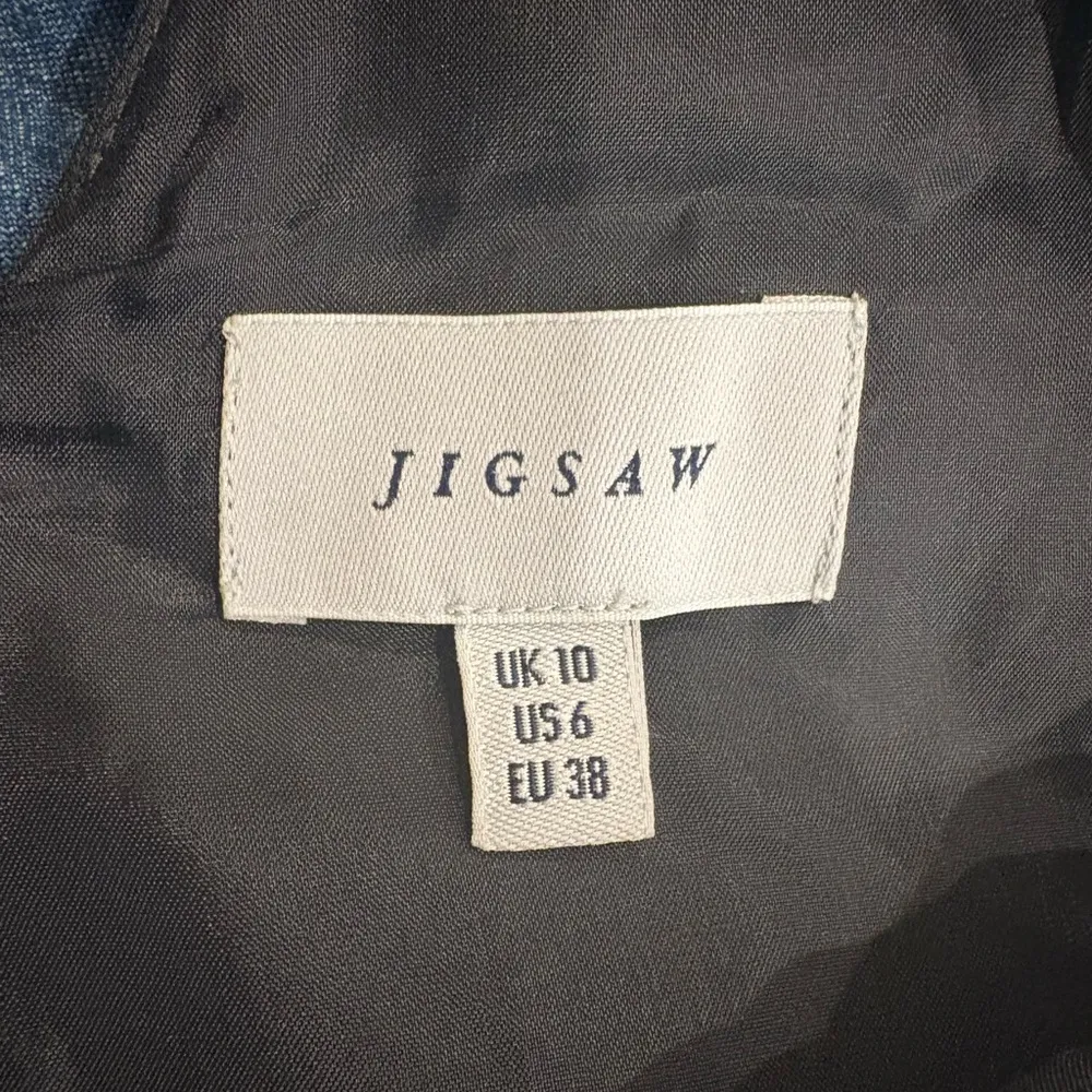 Jigsaw England maxi dress satin crepe sleeveless tie back sz 6 black - Image 5