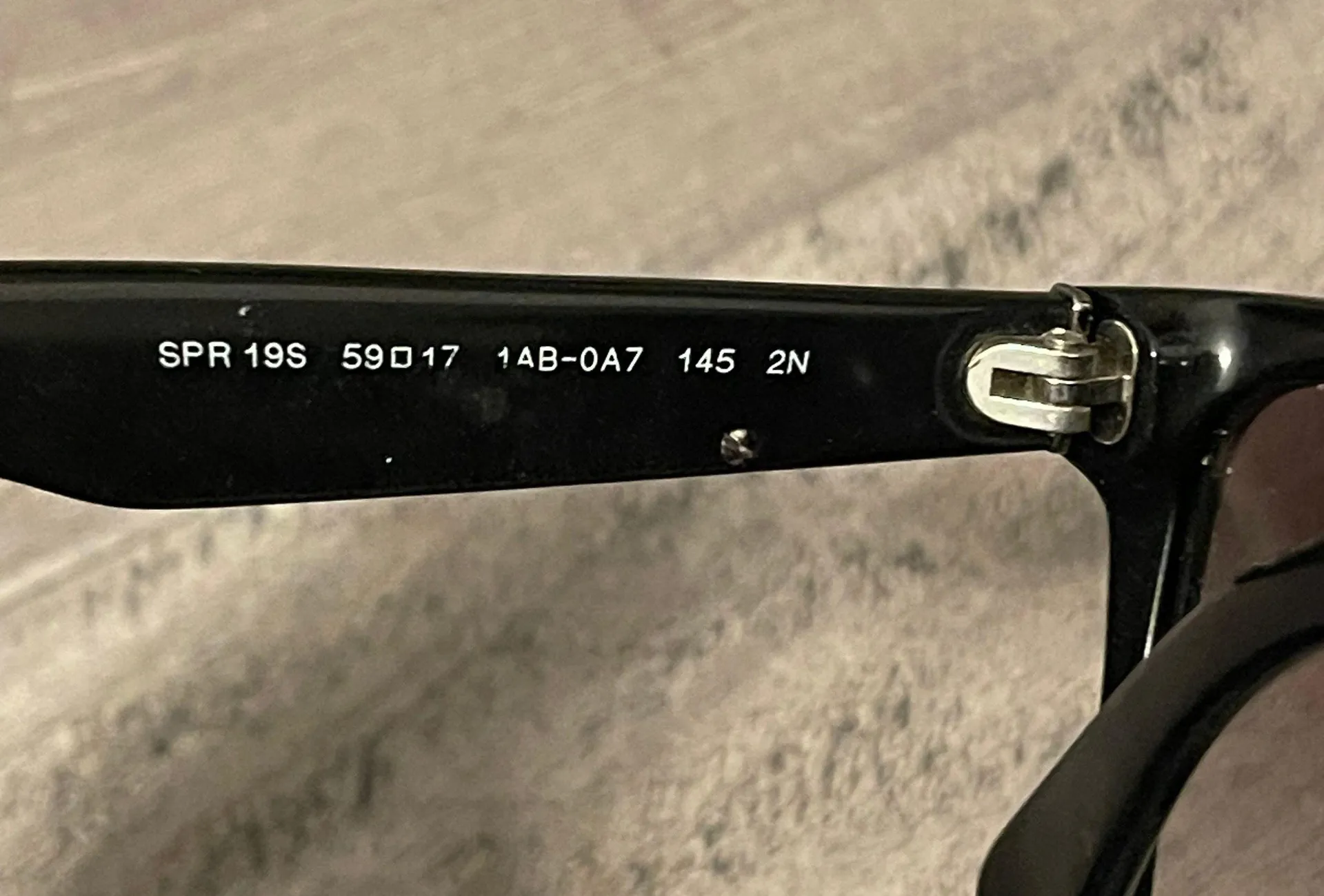 Sunglasses Black Grey Gradient Square Glossy PR19SS SPR 19S 1AB-0A7 59mm - Image 6