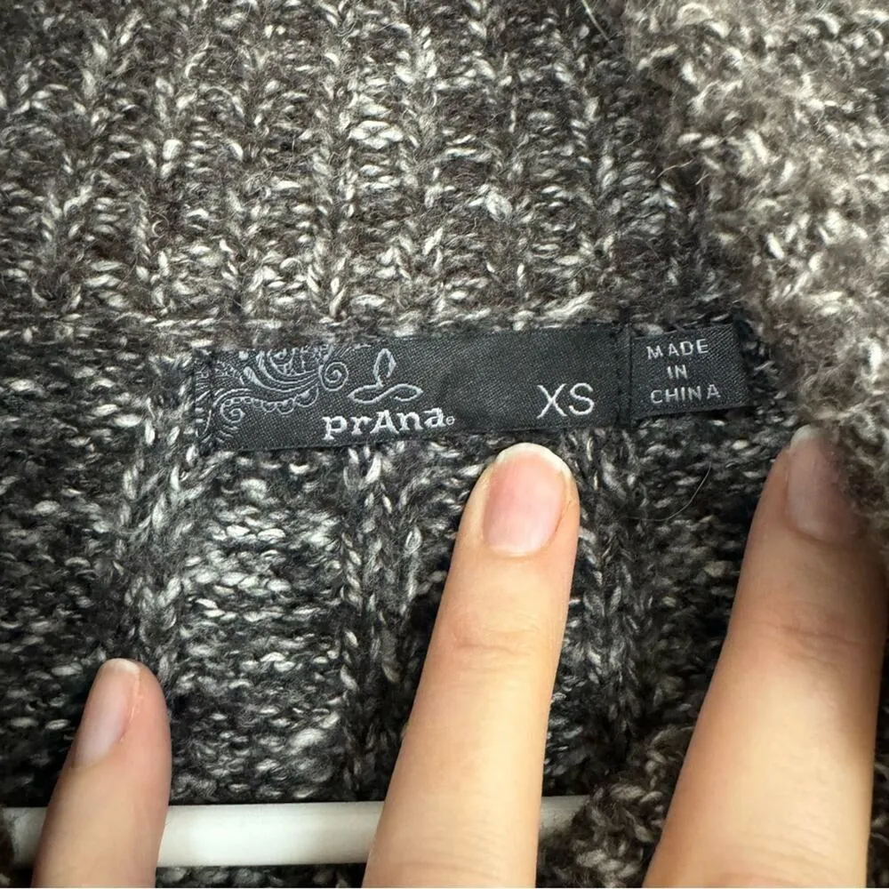 Prana Grey Marled Chunky Knit Cardigan Sweater Womens XS Duster Coat Preppy Fall - Image 11