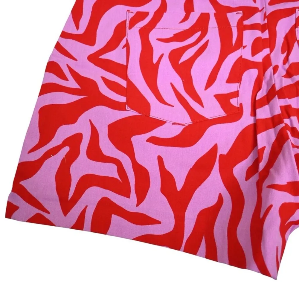 SPANX Womens XL On the Go Print 4-Inch Shorts in True Red Zebra Stripe NEW - Image 6