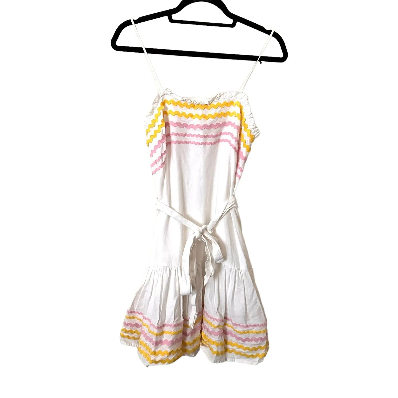 LISA MARIE‎ FERNANDEZ X TARGET Belted Linen Sundress Sz XXS White - Image 3