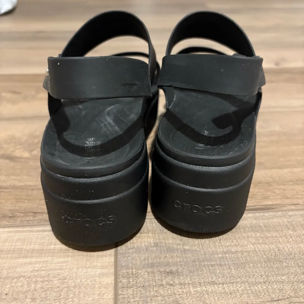 Crocs Literide Brooklyn Low Wedge Sandals black size women’s 11 - Image 3