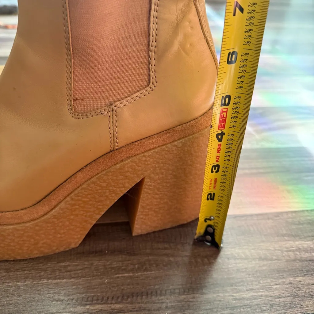 Zara Tan Platform Ankle Boots - Image 6