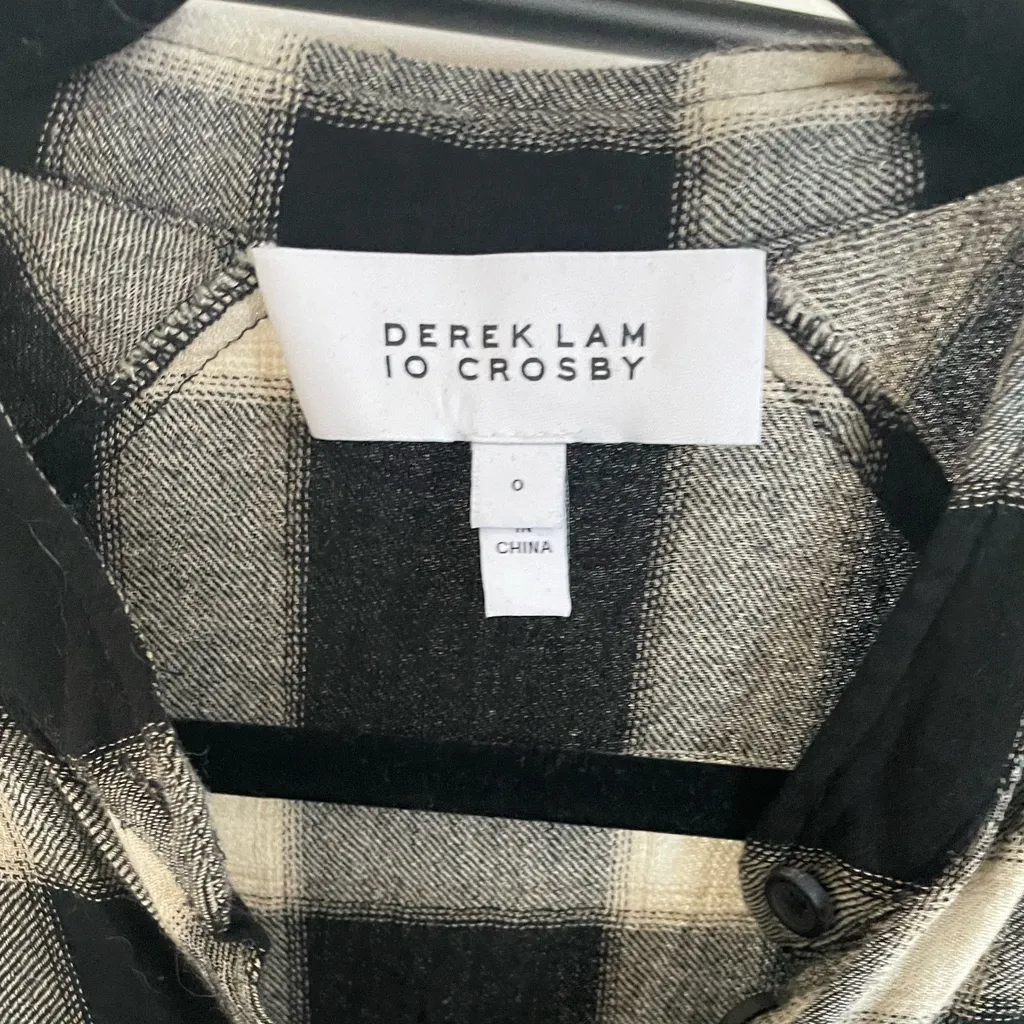 Derek Lam 10 Crosby Plaid Dress Black Size 0 - Image 5