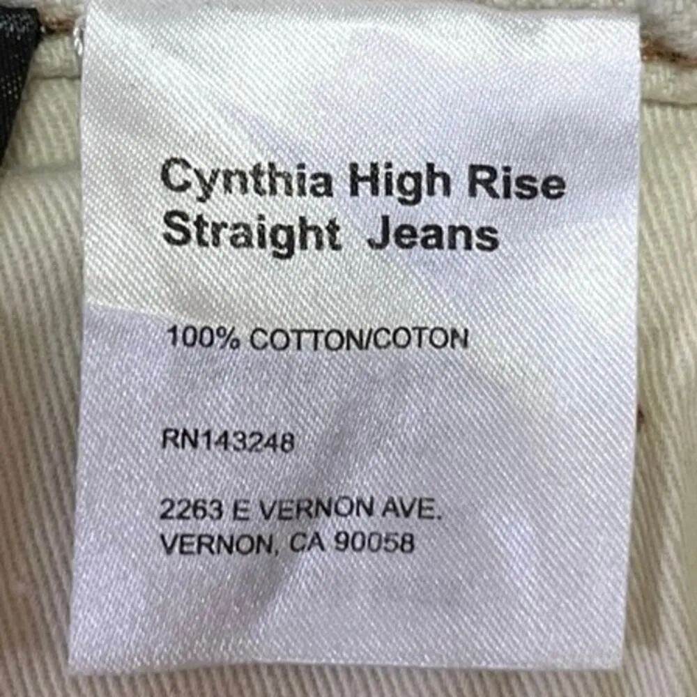 Reformation Cynthia White High Rise Non Stretch High Rise Straight Jeans Size 29 - Image 5