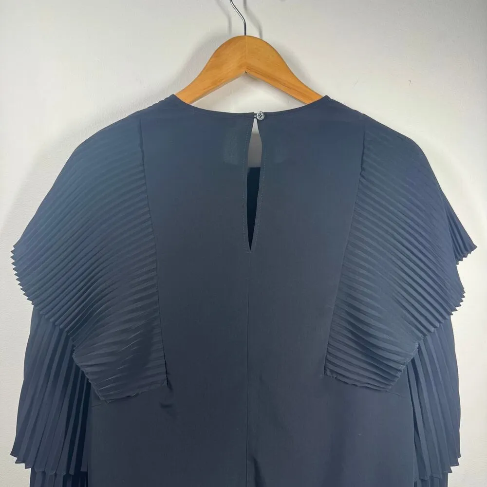 A.L.C. Perabo Pleated Top Women 4 Tiered Bell Sleeve Black Knife Pleats Modest - Image 5