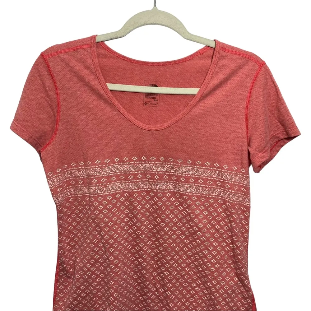 The North Face Womens Sz S Flashdry Diamonds/Solid Pattern Soft Tee Shirt - Image 2