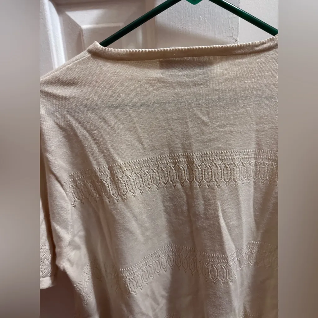 90s knit embroidery tee granny core Pink Size XL - Image 5