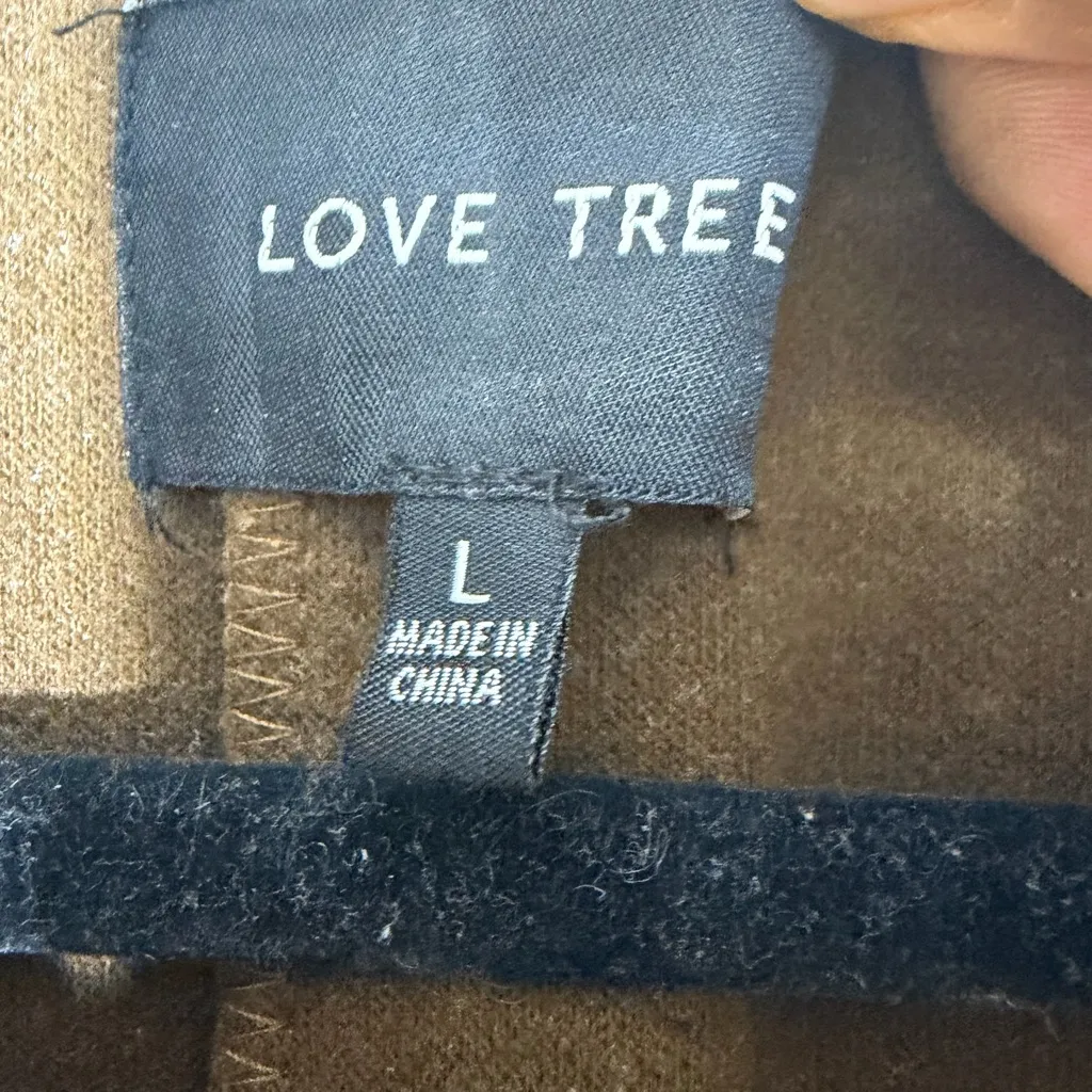 Love Tree Women’s Belted Long Coat Size Large Brown Polyester Style Peacoat - Image 4