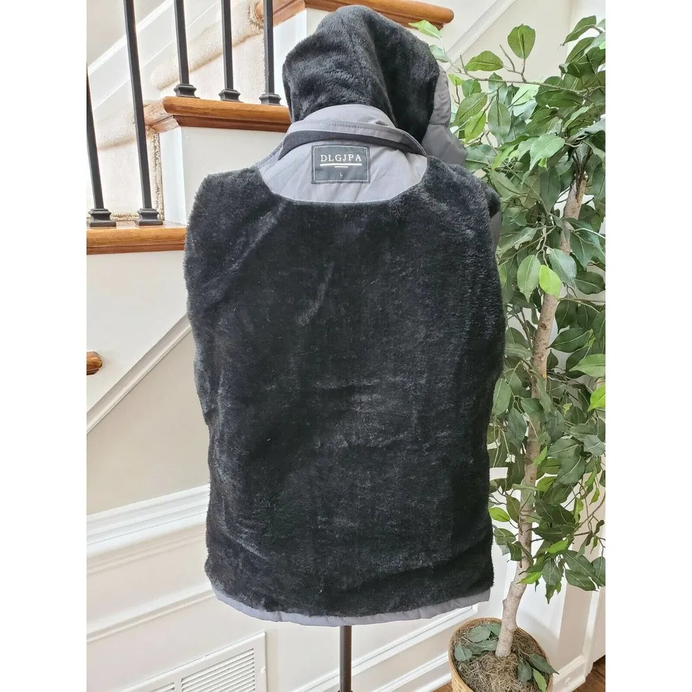 DLGJPA Women's Solid Gray Polyester Long Sleeve Full Zip Casual Jacket Size L Size L - Image 9