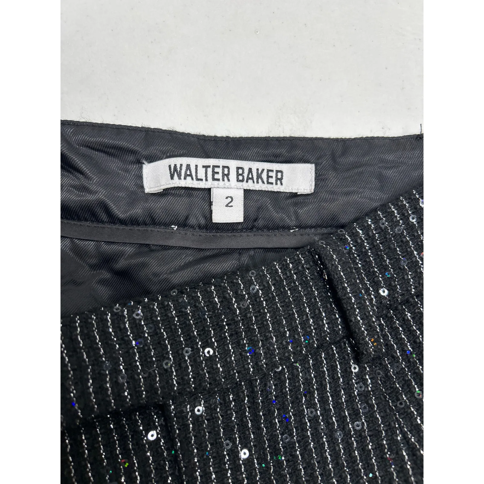 Walter Baker Tyler Pant Sparkle Stripe Tweed with Cropped Ankle. Size 2 - Image 6
