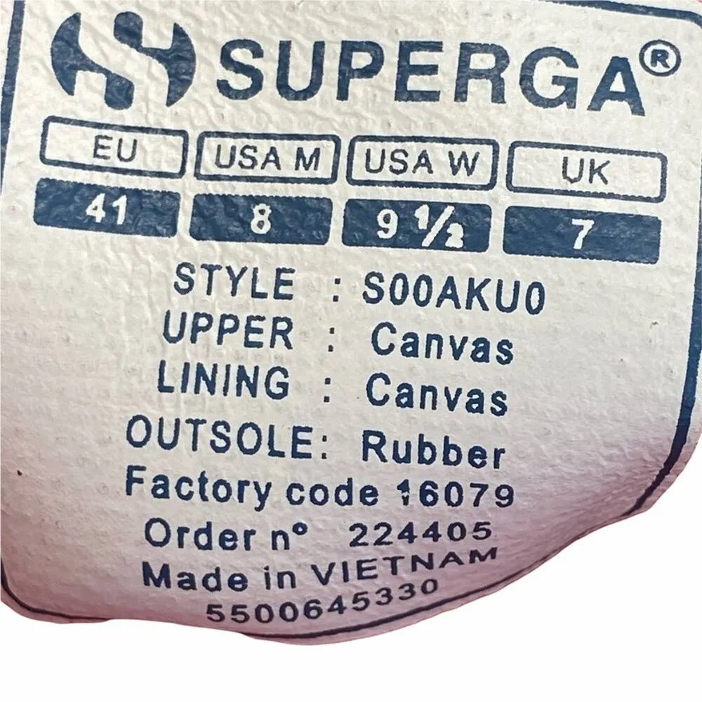 Superga Womens Cotu Sneakers Red Size 9.5 Canvas Contrast Color Bleached Lace Up - Image 2