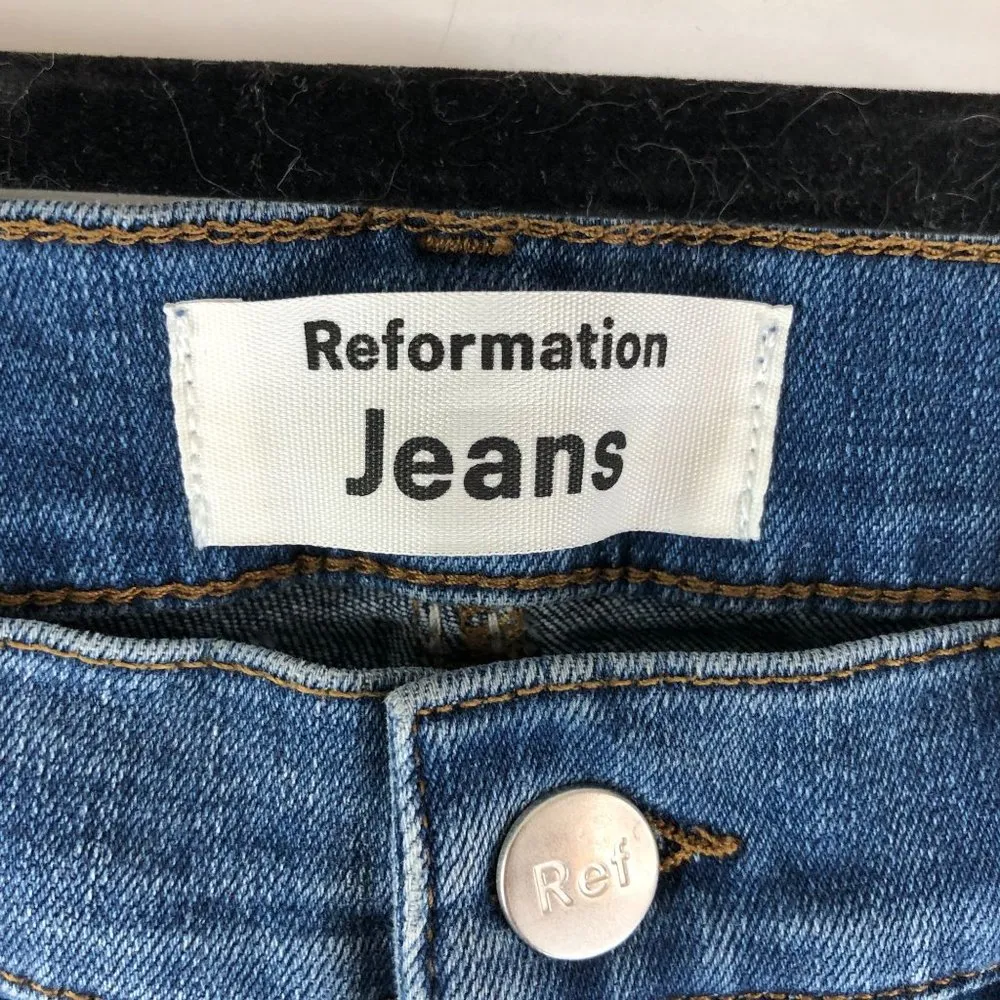 Reformation Womens Harper High Rise Skinny Jeans Destin Wash 28 - Image 4