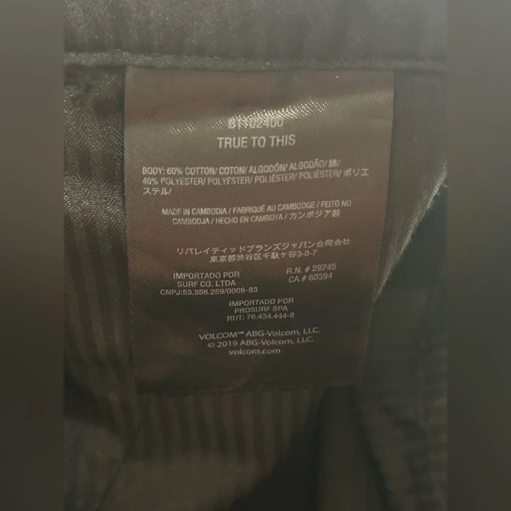 Volcom So Chickie High Rise Chino Pants‎ Black Womens Work Casual Size 28 NEW - Image 12