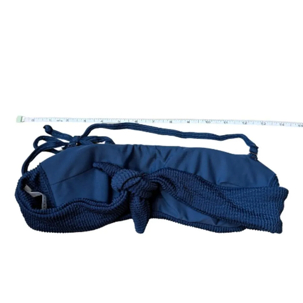 Veronica Beard Catarina Strap Knit Bikini Top Size Small Crinkle Tie Bandeau - Image 5
