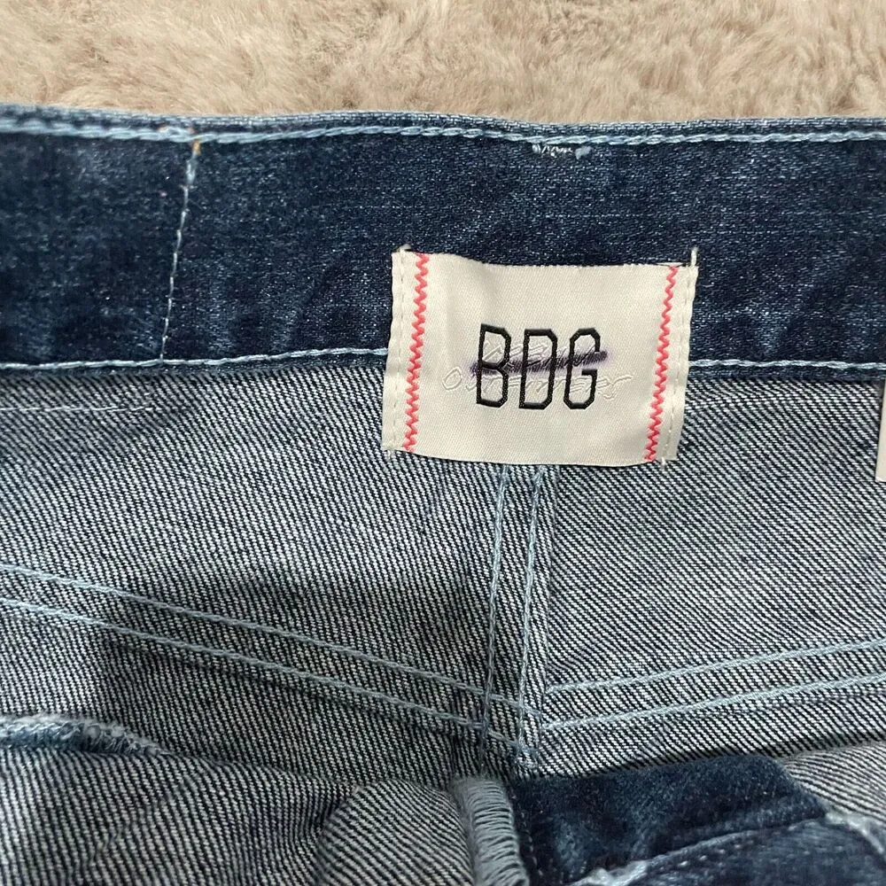 Urban Outfitters BGD High Rise Cowboy Jeans Silver Coated Size 27 Festival Disco - Image 9