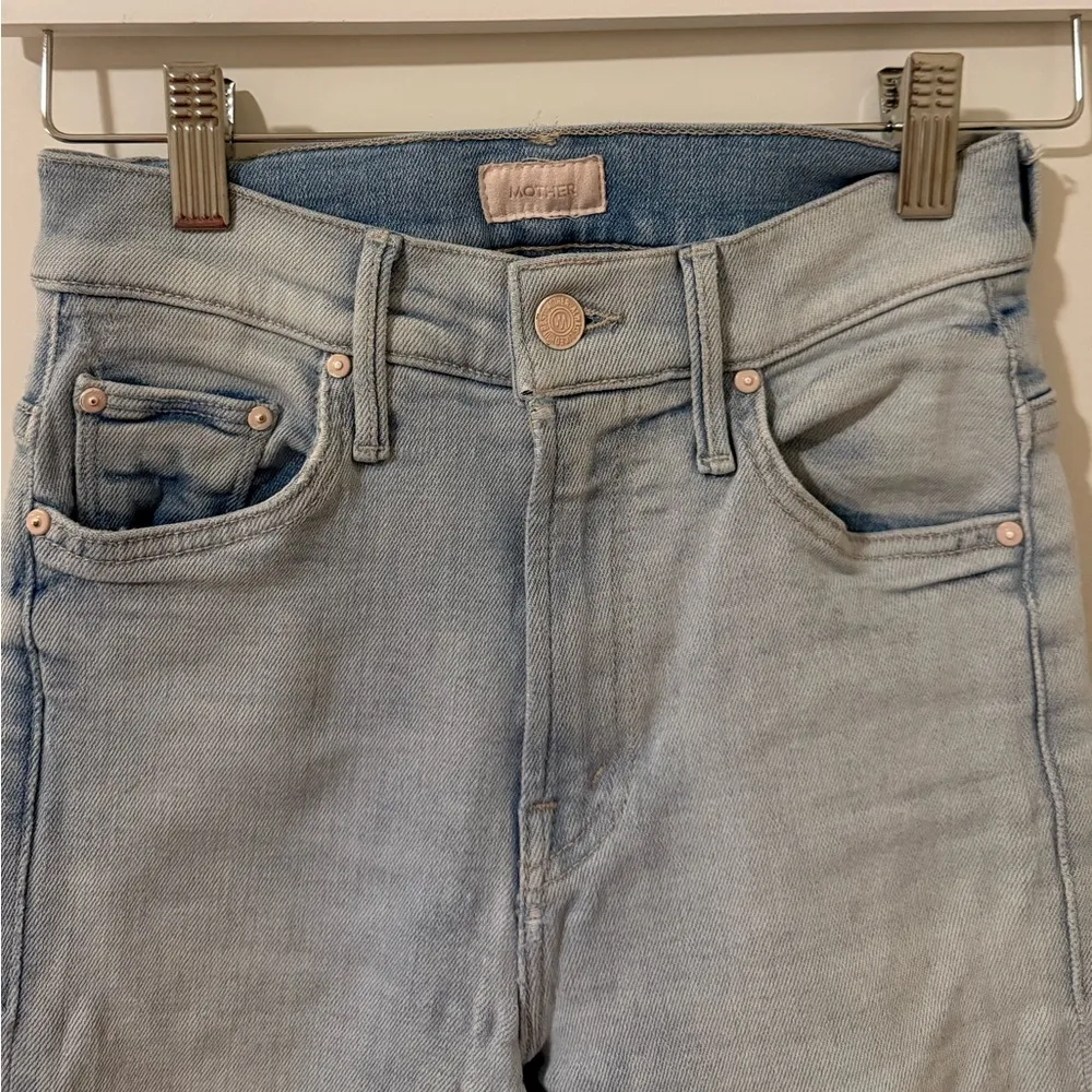 Mother Insider Crop Step Fray Jeans Size: 25 Blue - Image 3
