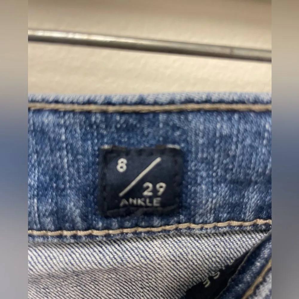 Lucky Womens High Rise Mom Ankle Jean Drew Medium Blue Wash SZ 8/29 - Image 4