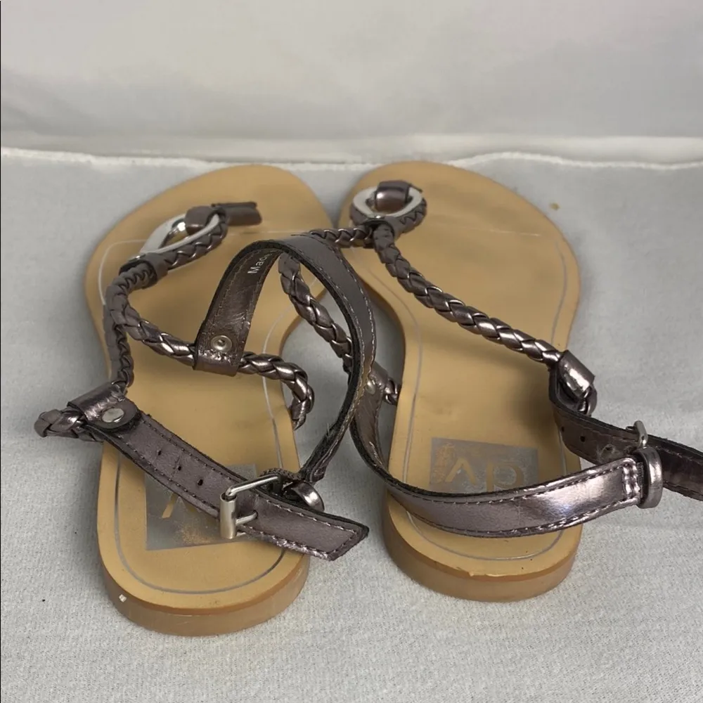 Dolce Vita Silver Tan Sandals with Braided Straps size 7 - Image 5