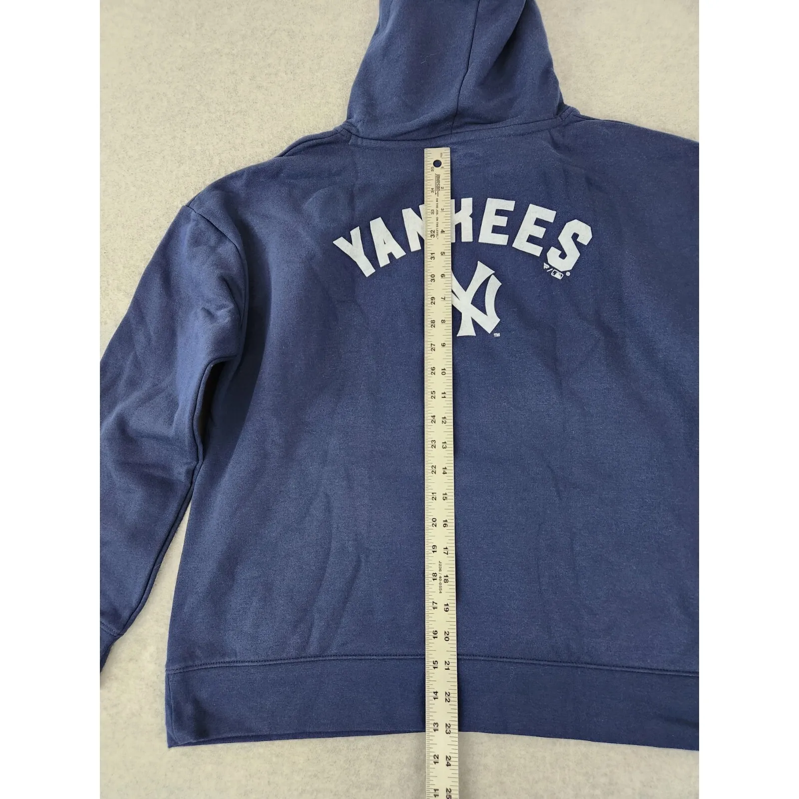 Womens New York Yankees Pullover Hoodie Sweatshirt With Pockets Baseball Large - Image 11