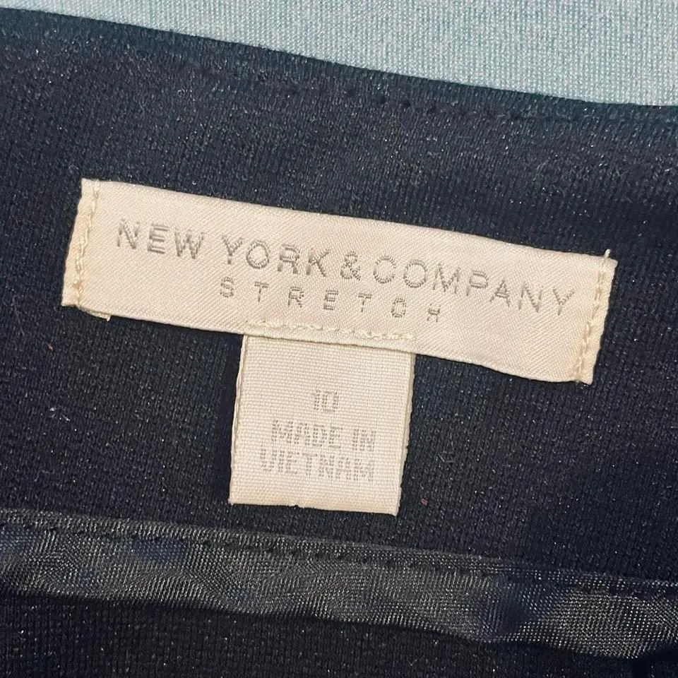 New York & Company Pencil‎ Skirt Stretch Career Office Brown Size 10 Black - Image 2