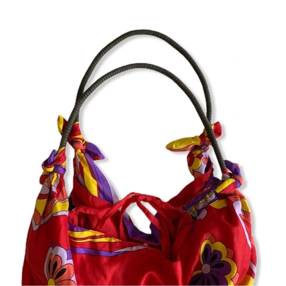 EUC Floral Scarf Hobo Fabric Bag Purse Tote Vintage Y2K EUC‎ - Image 5