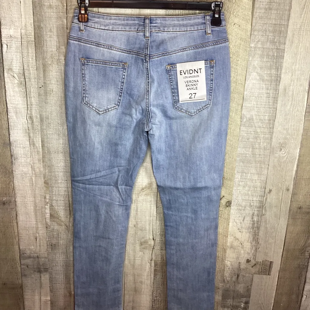 EVIDNT Los Angeles Size 27 Verona Skinny Cropped Ankle Distressed Raw Hem Jeans - Image 9