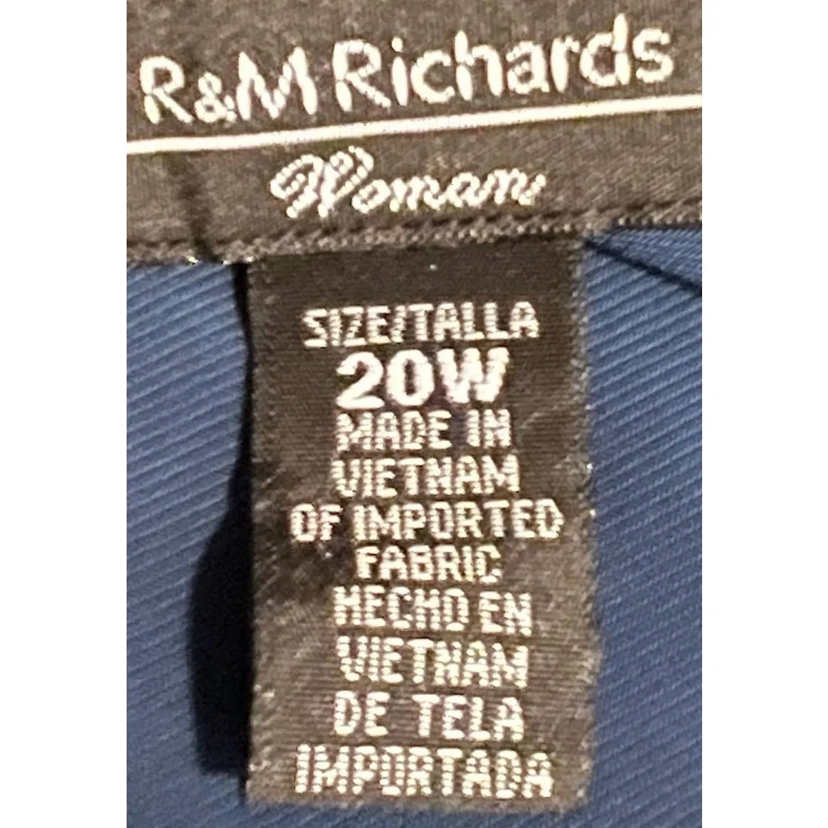 R & M Richards Women's Royal Blue Wrap Dress Sheer Bell Sleeves Size 20W - Image 6