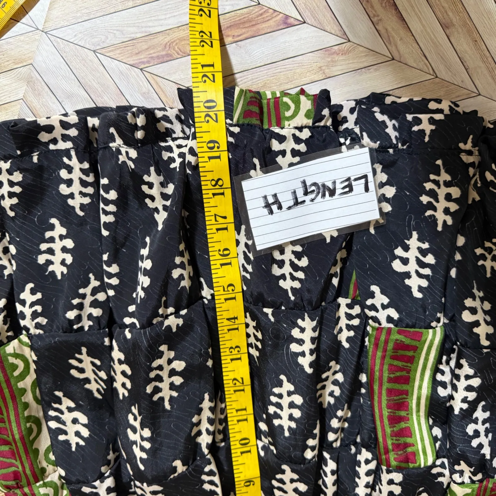 Earthbound Trading Co‎ Tiered Skater Skirt Lg Ruffle Boho Hippie Phoebe Buffay Black - Image 8