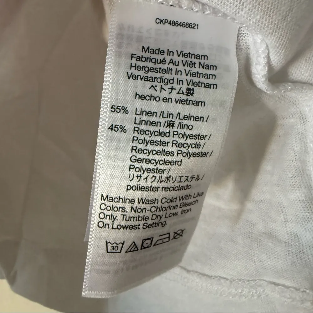 Knotted-Strap Tank in Eyelet White Size Medium NWT Linen Blend - Image 10