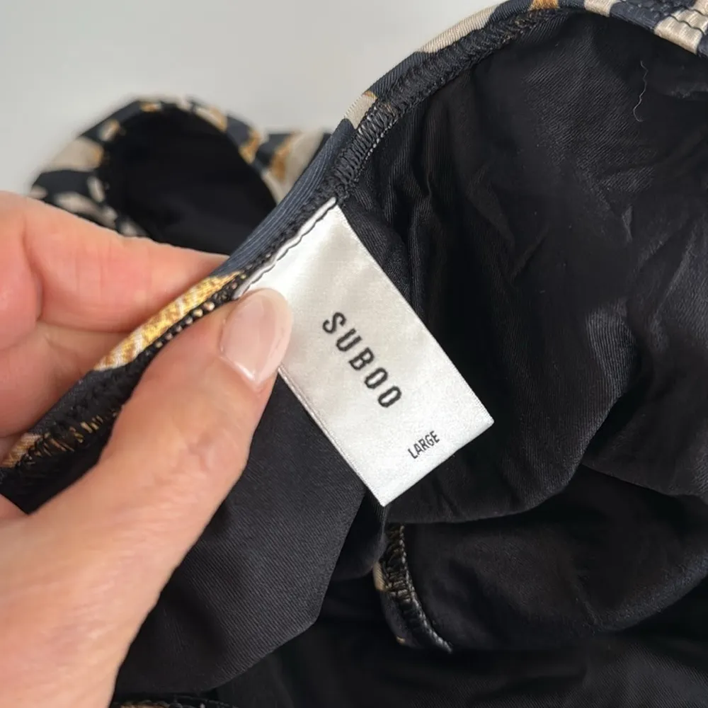 Suboo Leila One Shoulder One Piece Swimsuit in Multi Size Large Black - Image 10