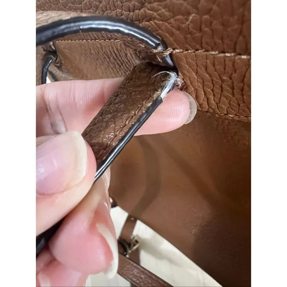 Kate Spade New York Leila Medium Flap Backpack Brown Pebbled Leather - Image 8