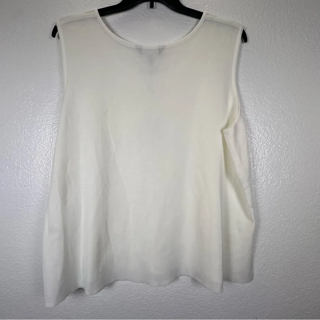 Ming Wang Cream Sleeveless Tank Top - Image 4