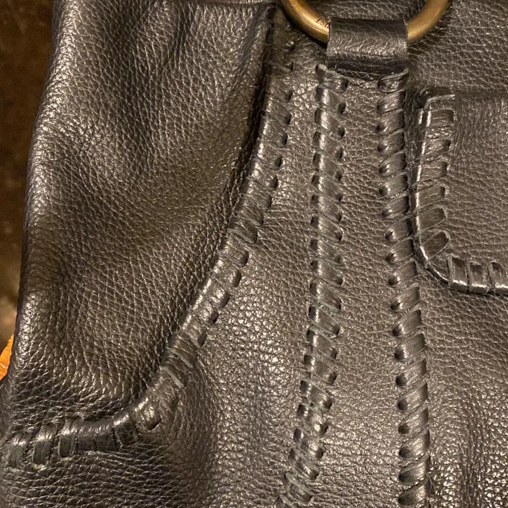 Isabella Fiore Whip it good Angela Tote Black Leather Large beautiful condition - Image 14