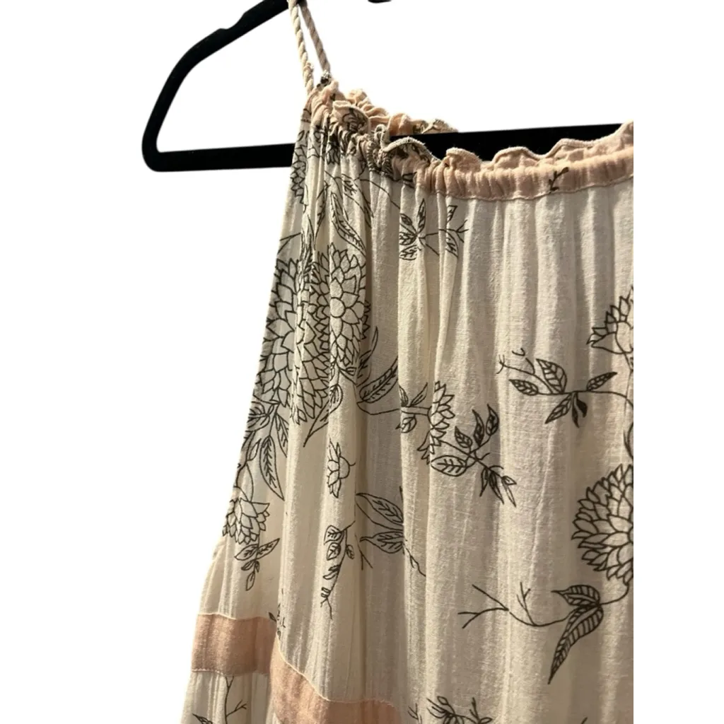 Ulla Johnson Goa Tiered Maxi Dress Long Pink Natural Size 4 Small Floral - Image 5