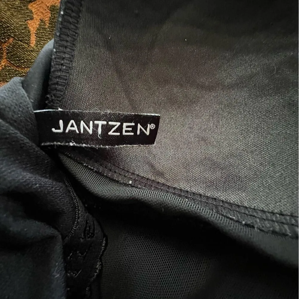 Jantzen Novelty Shoulder Draped Surplice Black Swimsuit - Image 4