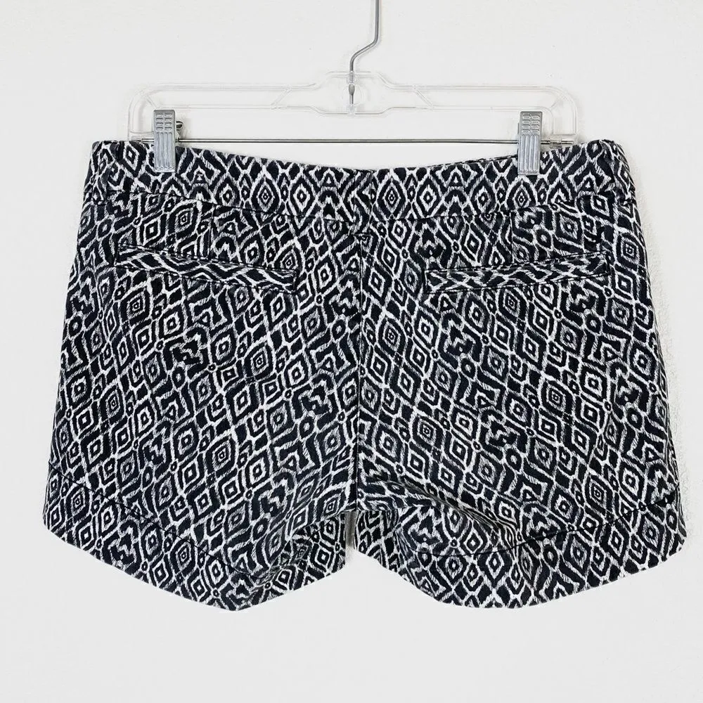 American Eagle Black & White Ikat Pattern Midi Shorts - Image 2