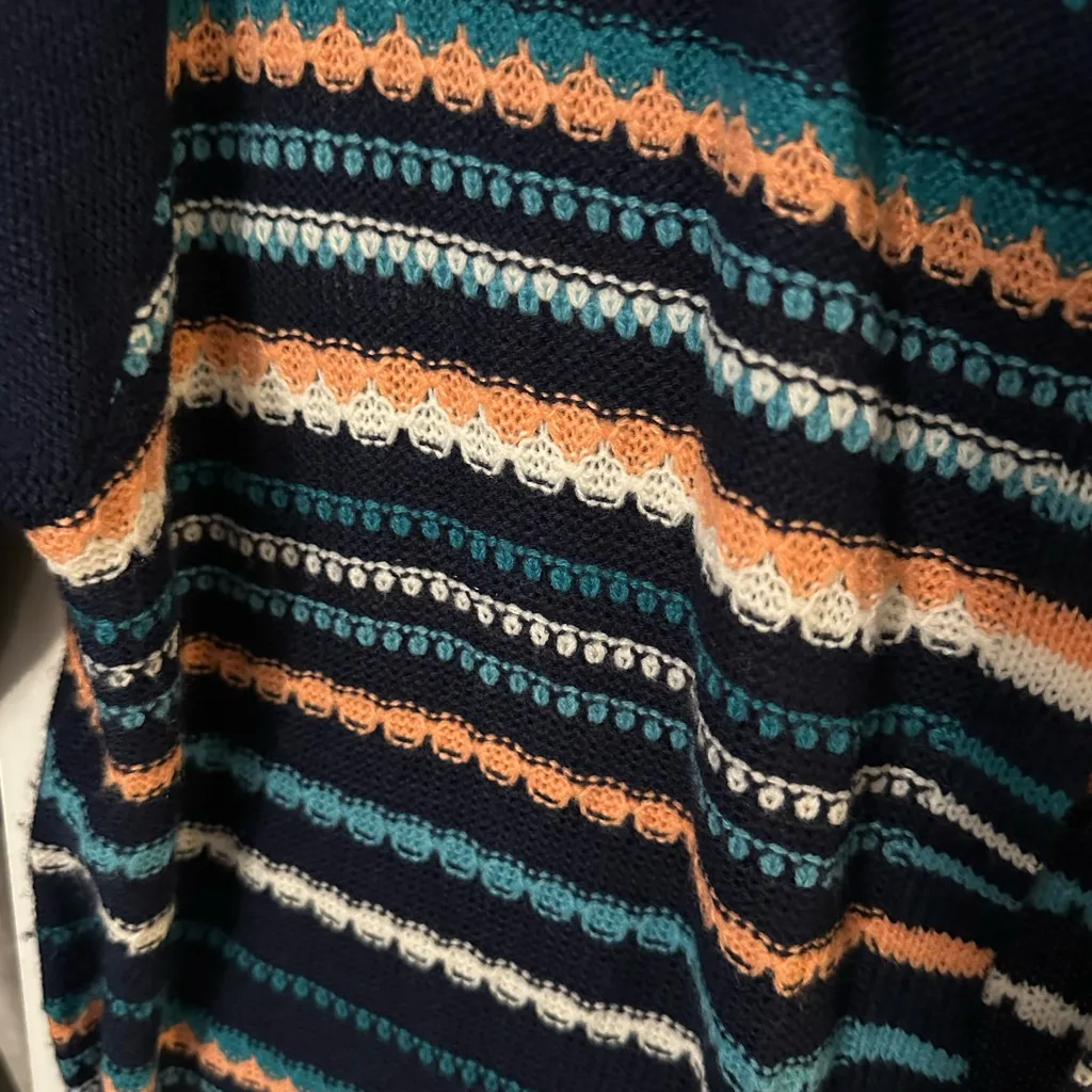 Ruby Rd. Multicolor Striped Cardigan Blue Size L - Image 5