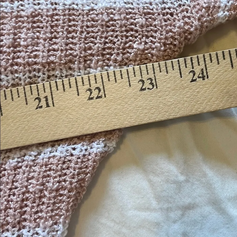 love tree pink and white striped twist knot back sweater size large - Image 7