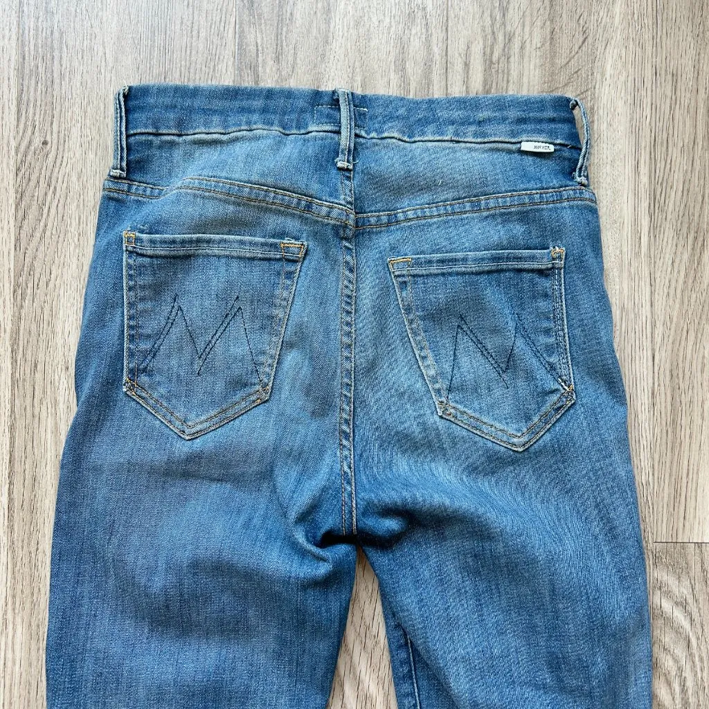 Mother High Waisted Looker Ankle Fray Jeans in Not Rough Enough Size 25 Blue - Image 12