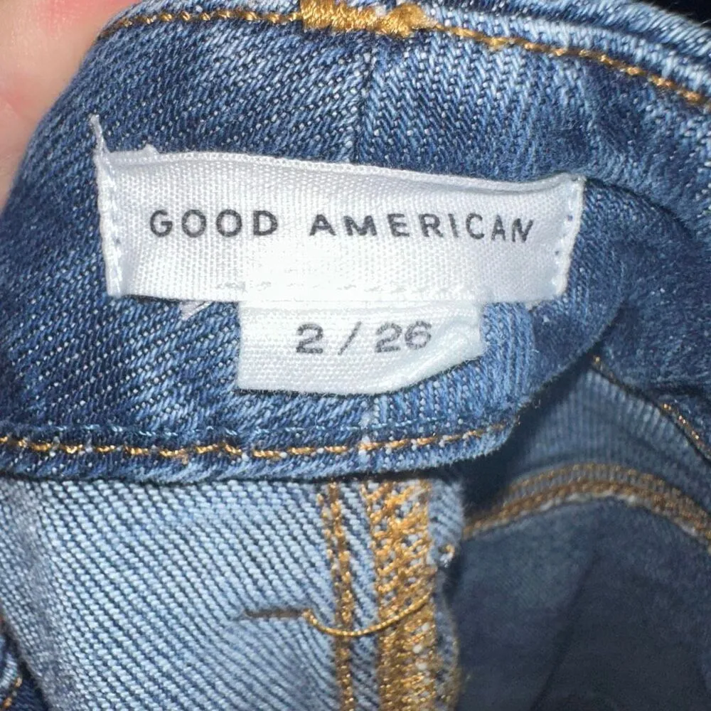 Good American Good Legs Crop flared high rise stretchy 2/26 jeans - Image 2