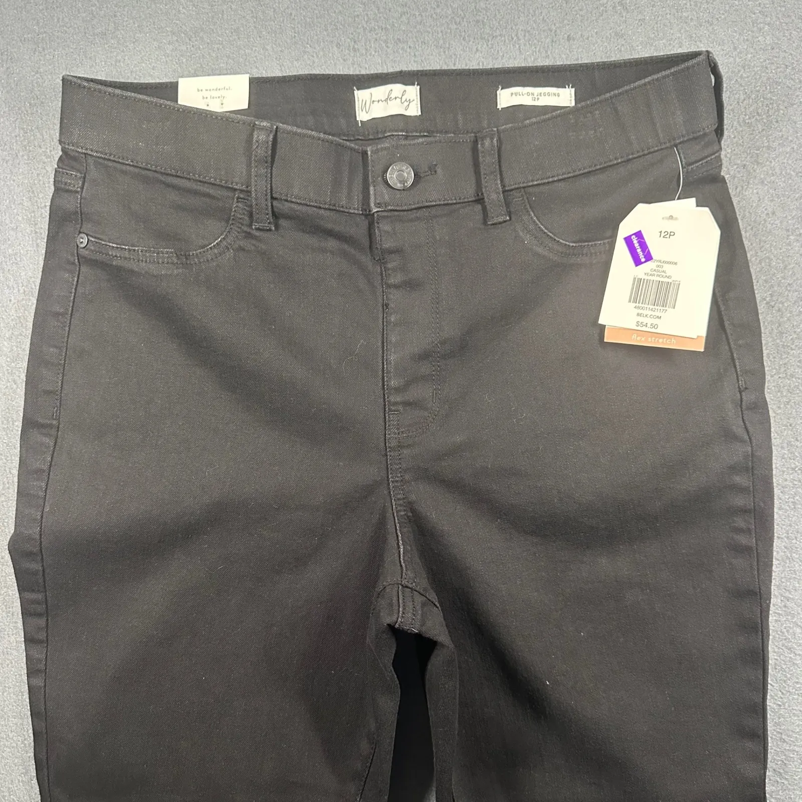 Wonderly Pull On Jeggings Womens 12P Black Flex Stretch Pants Flat Front - Image 2