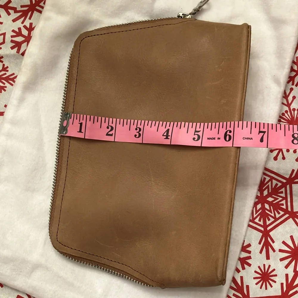 Soy Nica Light Brown Genuine Leather Zip Pouch Tan - Image 12