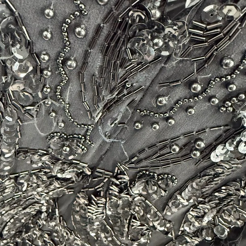 Baluchi Women’s 22 Black Beaded 100% Silk Maxi Longsleeve Dress Vintage Size undefined - Image 6